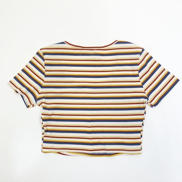Shein Striped Button Front Tee Size M - Picture 3 of 7